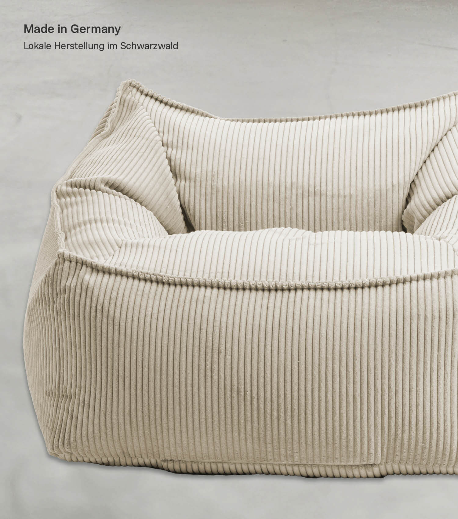 Fauteuil Cord XXL sac à haricots avec accoudoirs couleur naturelle