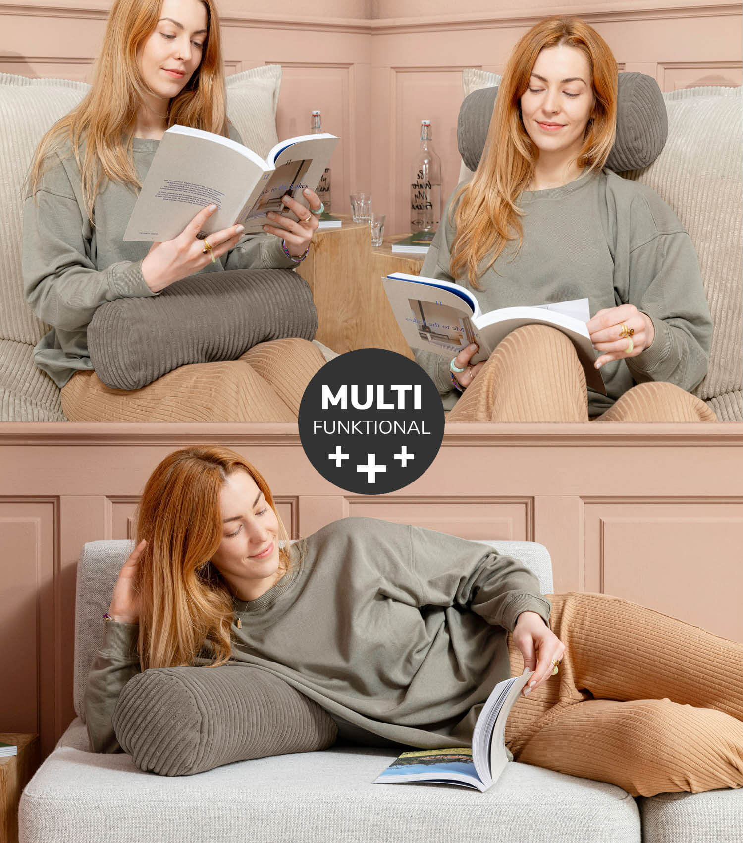 Coussin de nuque, rouleau cervical, rouleau de coussin, coussin de lecture, rouleau pour les genoux, coussin de soutien dorsal
