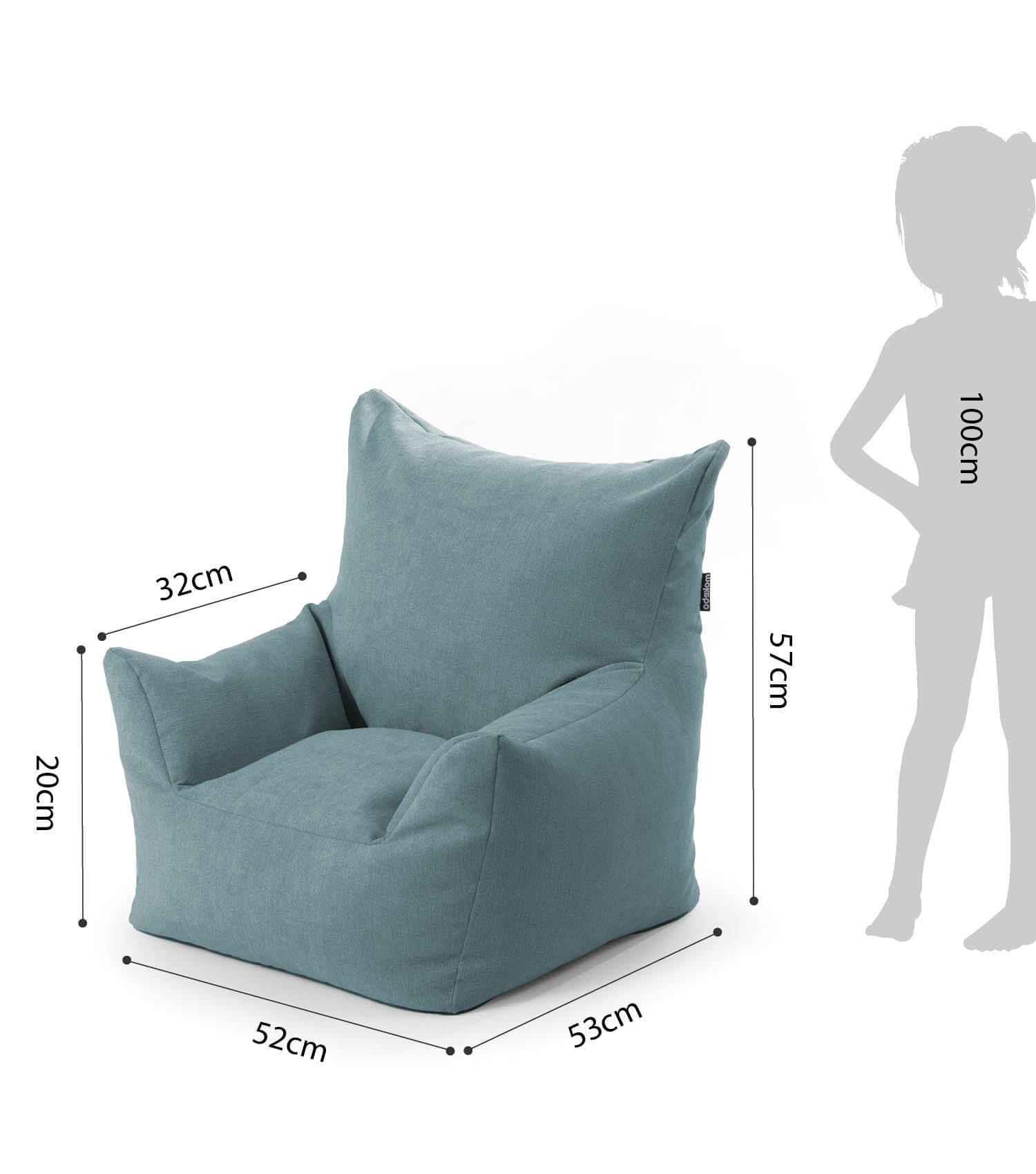 Fauteuil poire pour enfant en velours côtelé, petit siège de lecture et coussin de sol