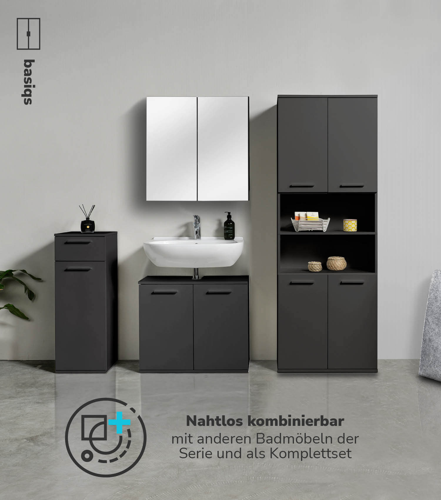 Armoire de salle de bains haute Badezimmerschrank Badschrank Badezimmerregal Schrank