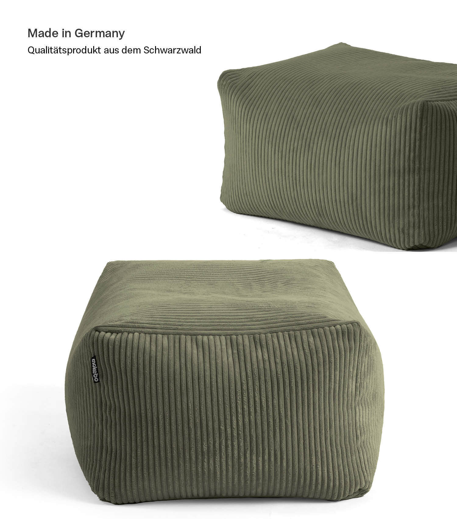 Pouf d'intérieur carré pour s'asseoir au sol 'Der Ruhestifter' repose-pieds