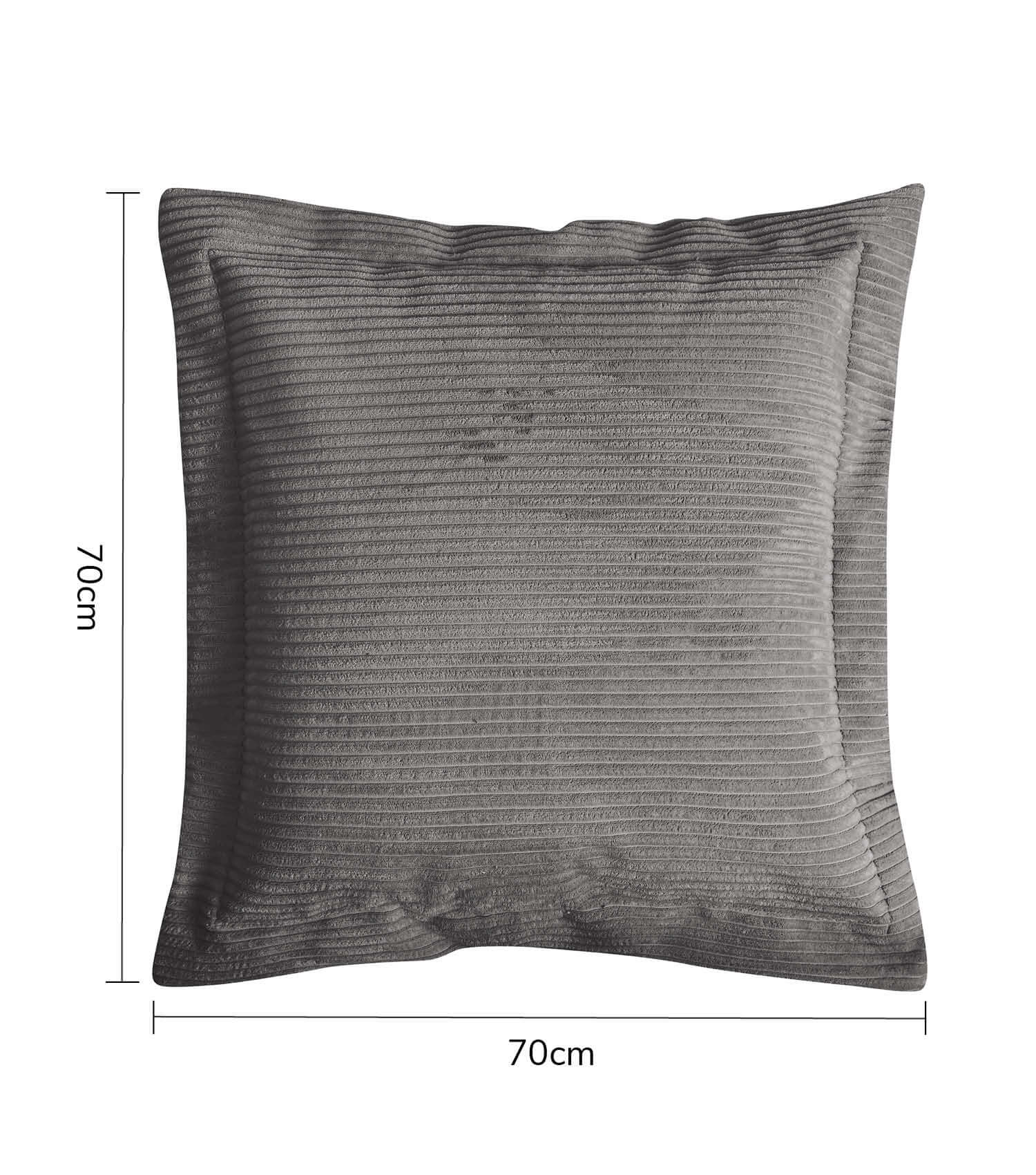 Coussin de canapé décoratif en velours côtelé, coloris anthracite