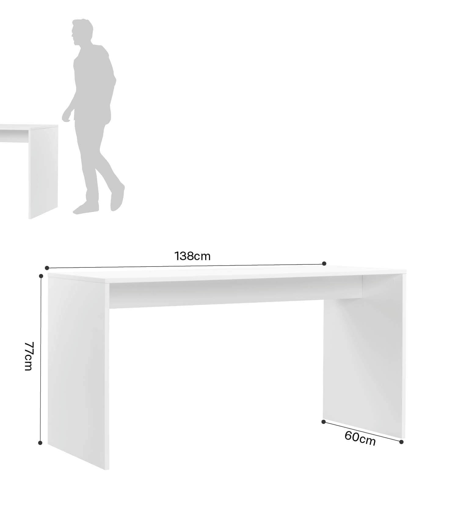 Bureau d'angle en bois blanc, table informatique pour enfant avec plateau de travail spacieux
