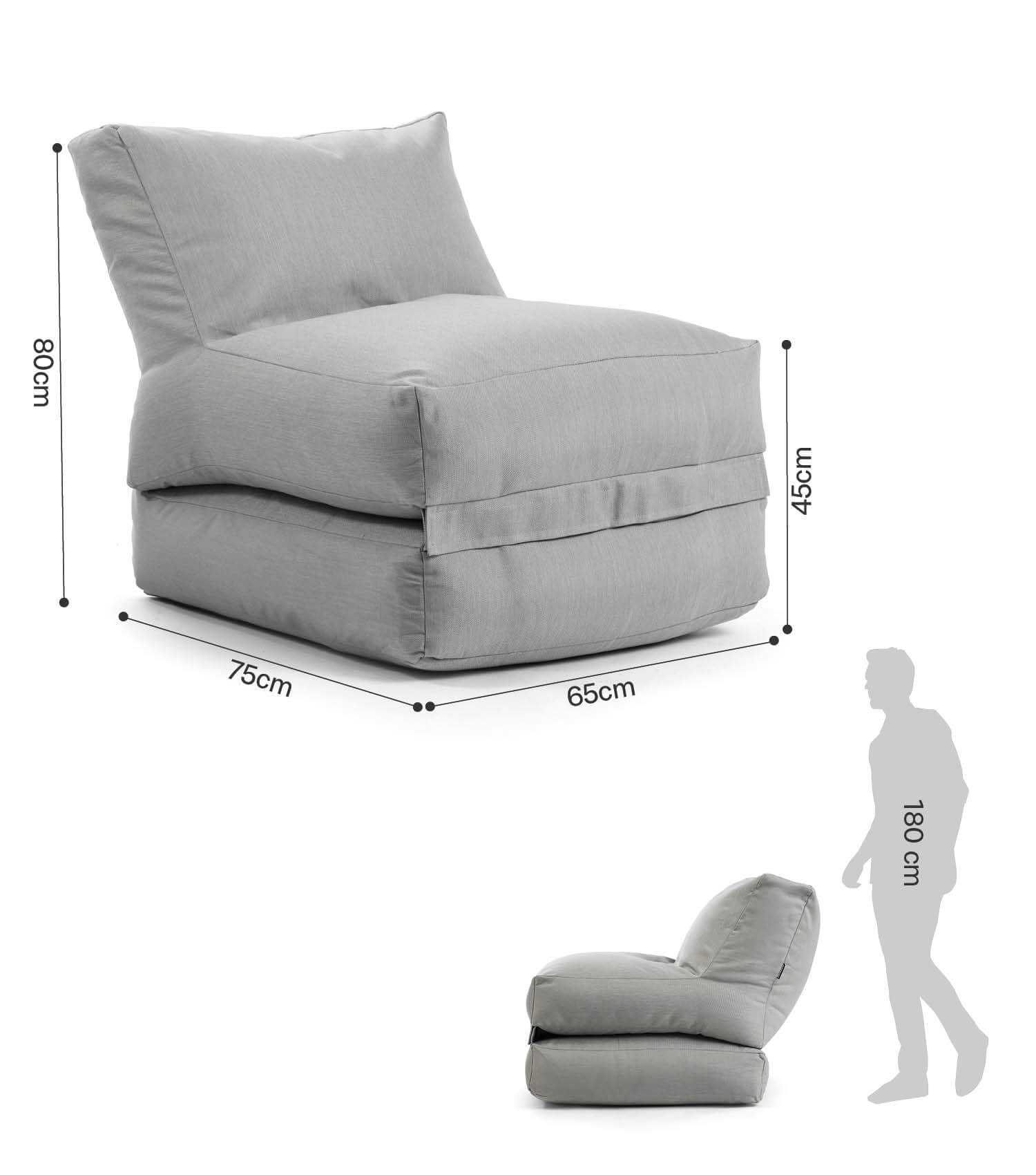 Pouf de sol relaxation Bean Bag gris