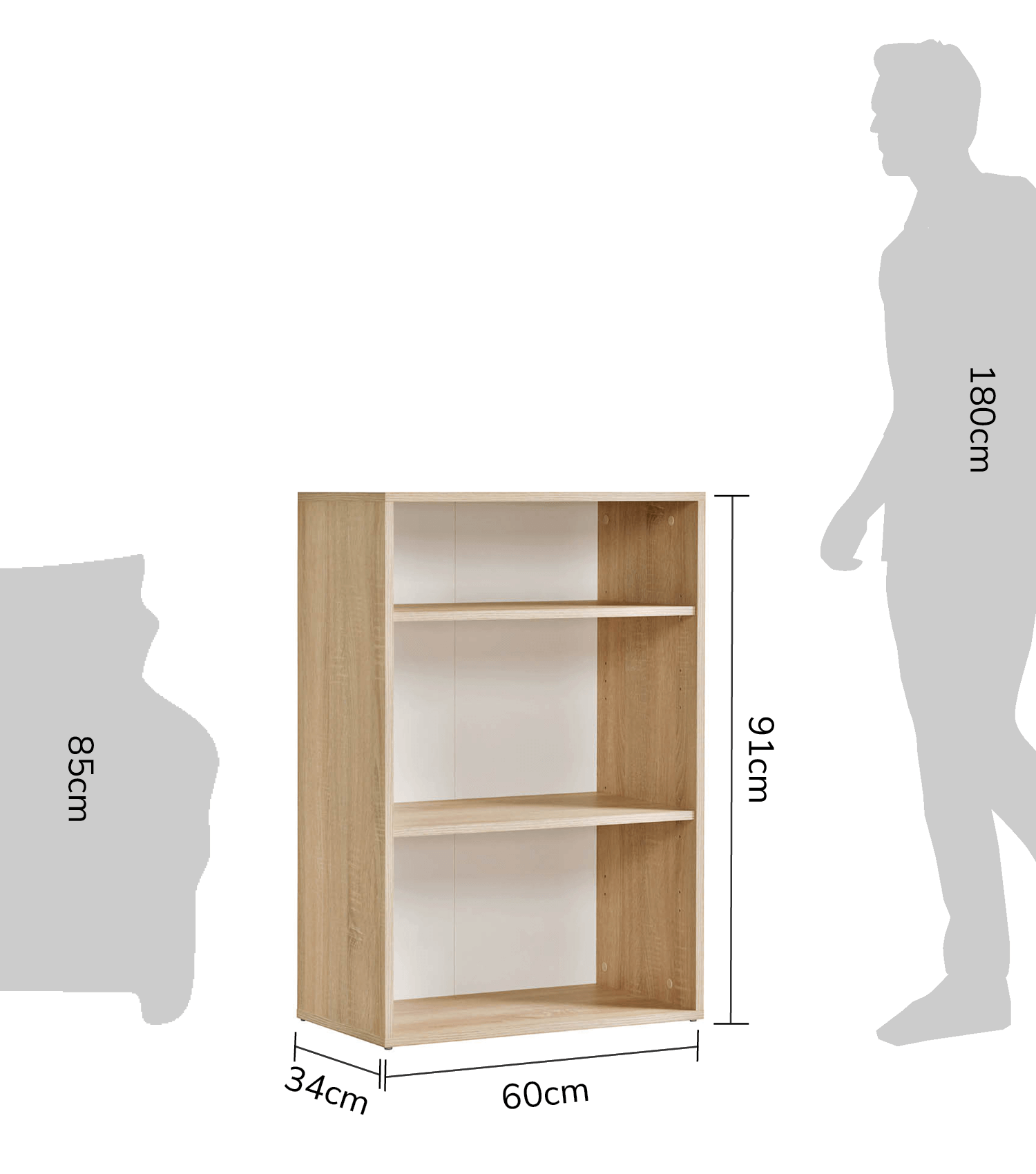 Étagère haute en bois ‘Der Bücherwurm’ rangement chaussures, dossiers mural