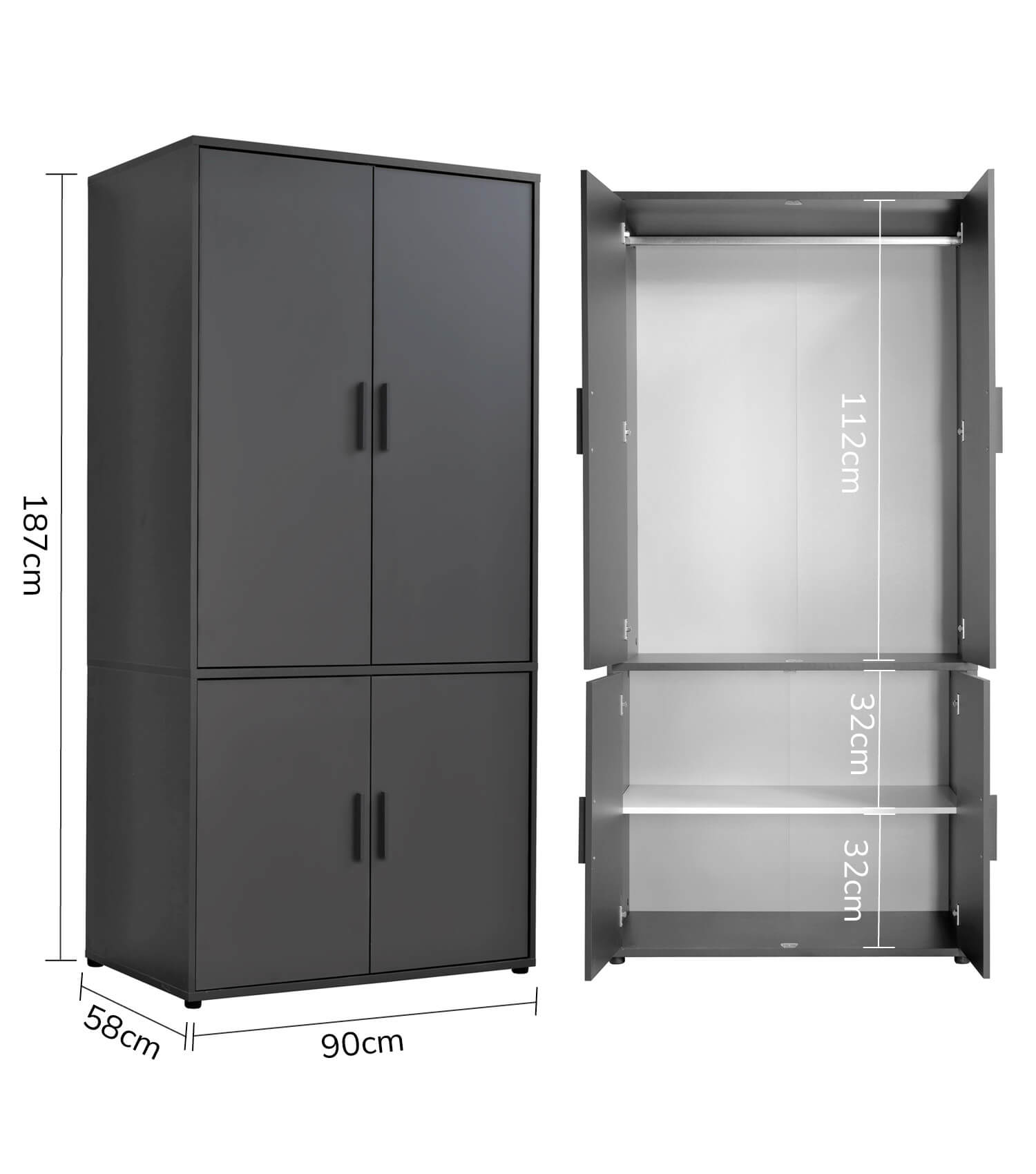 Armoire penderie chambre à coucher couloir 