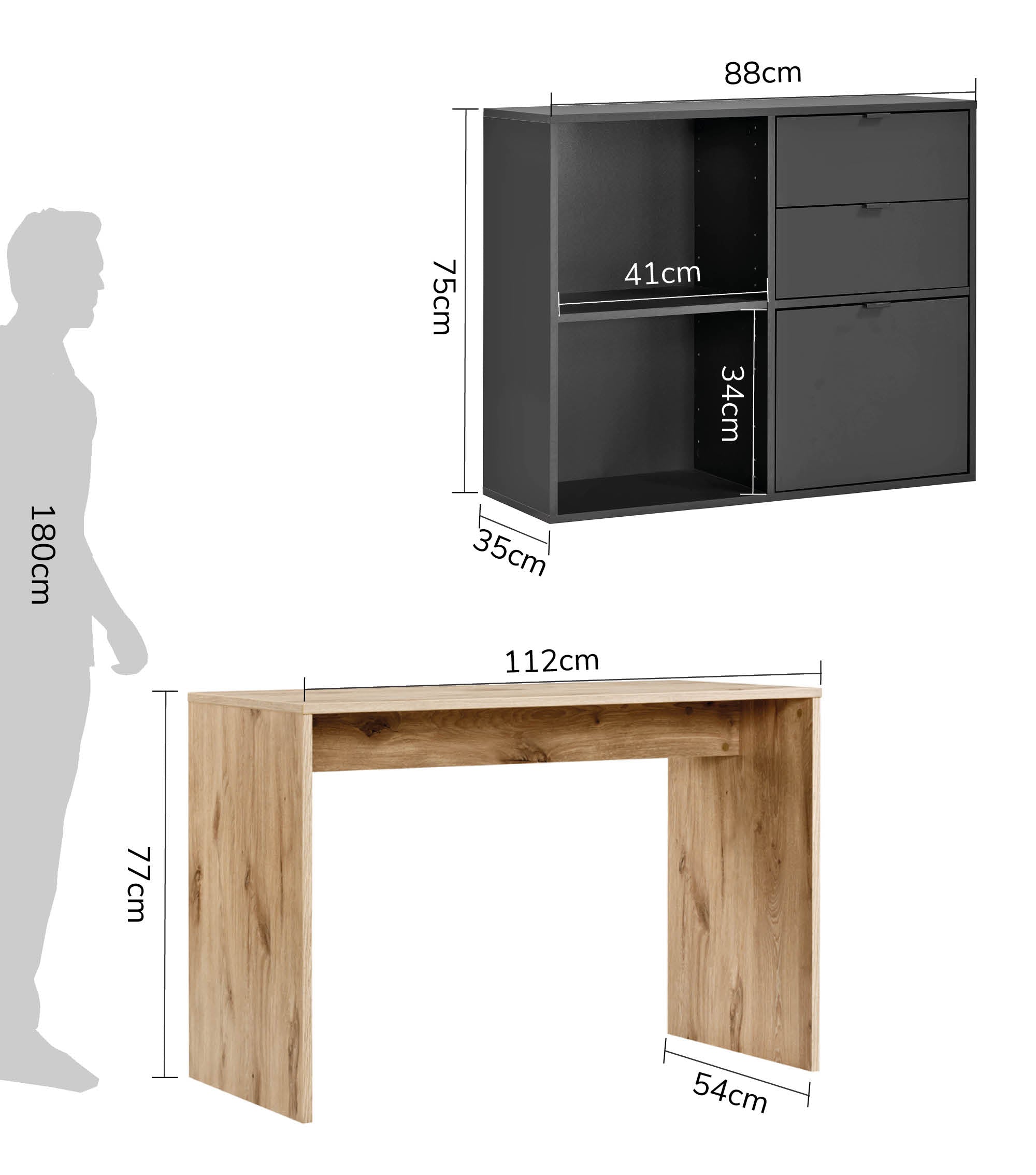 Bureau d'angle en bois - espace de travail compact pour enfant ou bureau