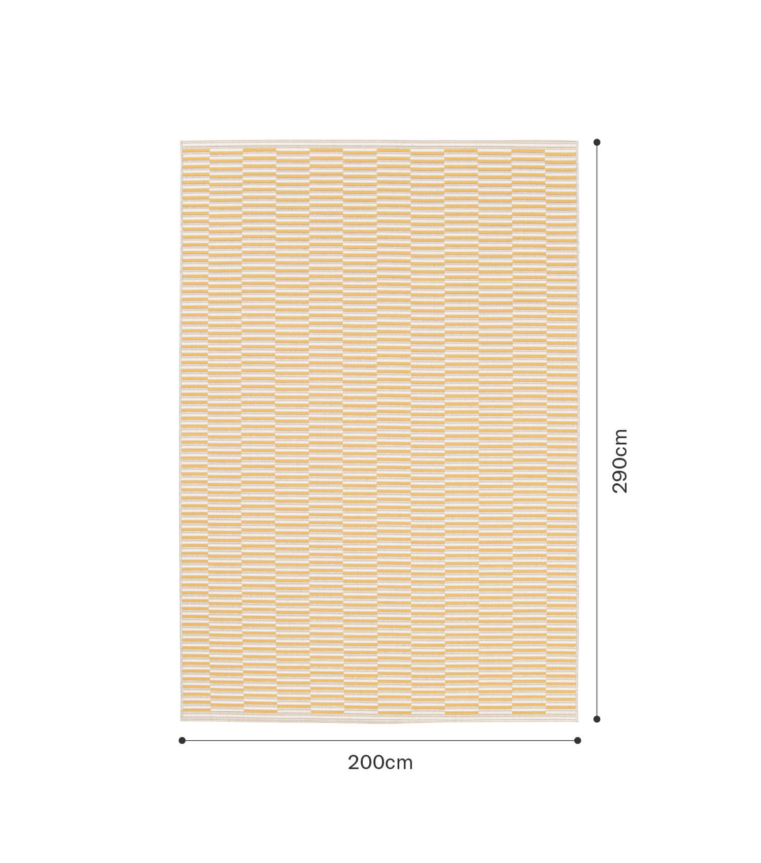 Tapis d'extérieur résistant aux intempéries ou tapis de salon, 200x290 cm, jaune