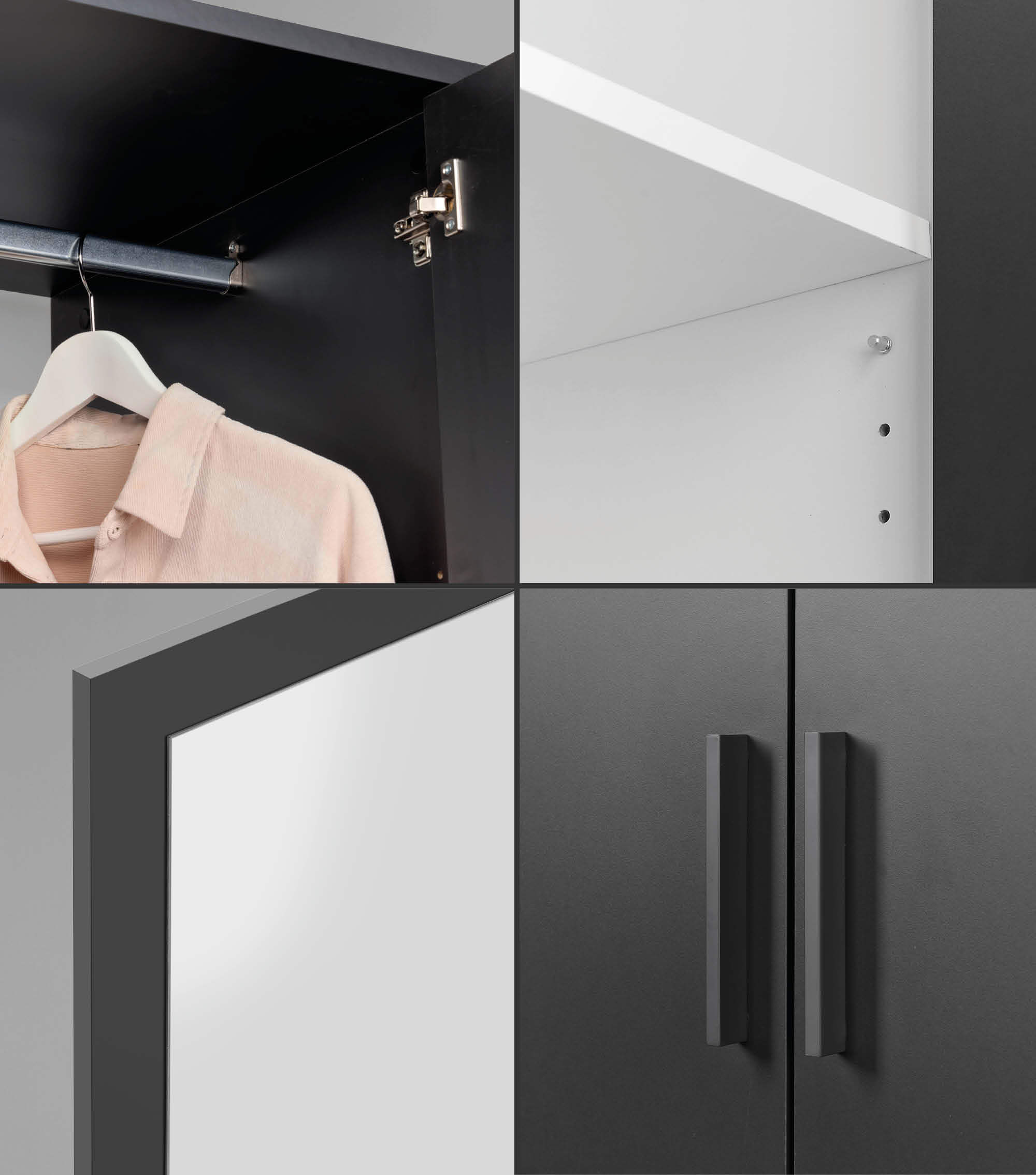 Armoire penderie chambre à coucher, meuble de rangement en bois