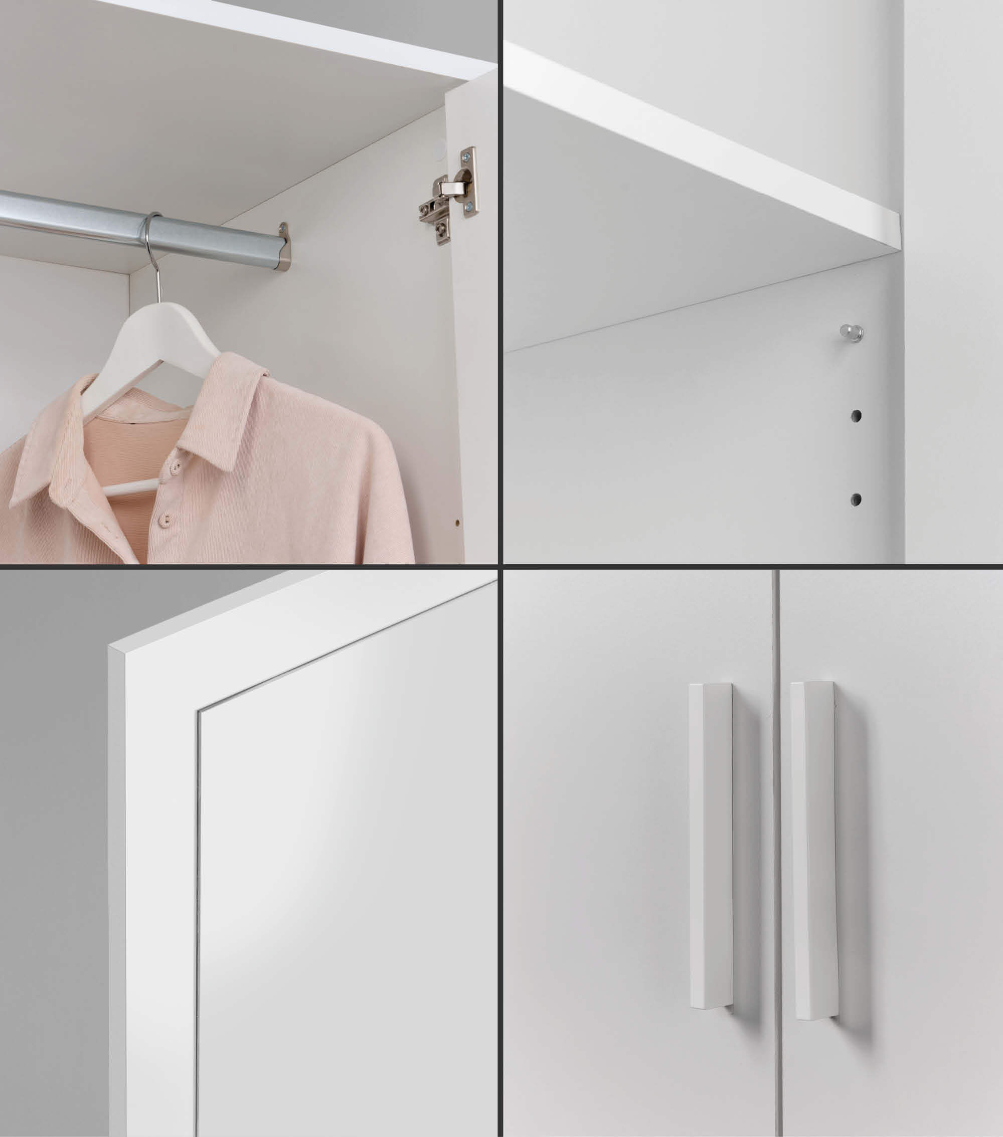 Armoire de chambre blanche avec portes battantes - Schrank