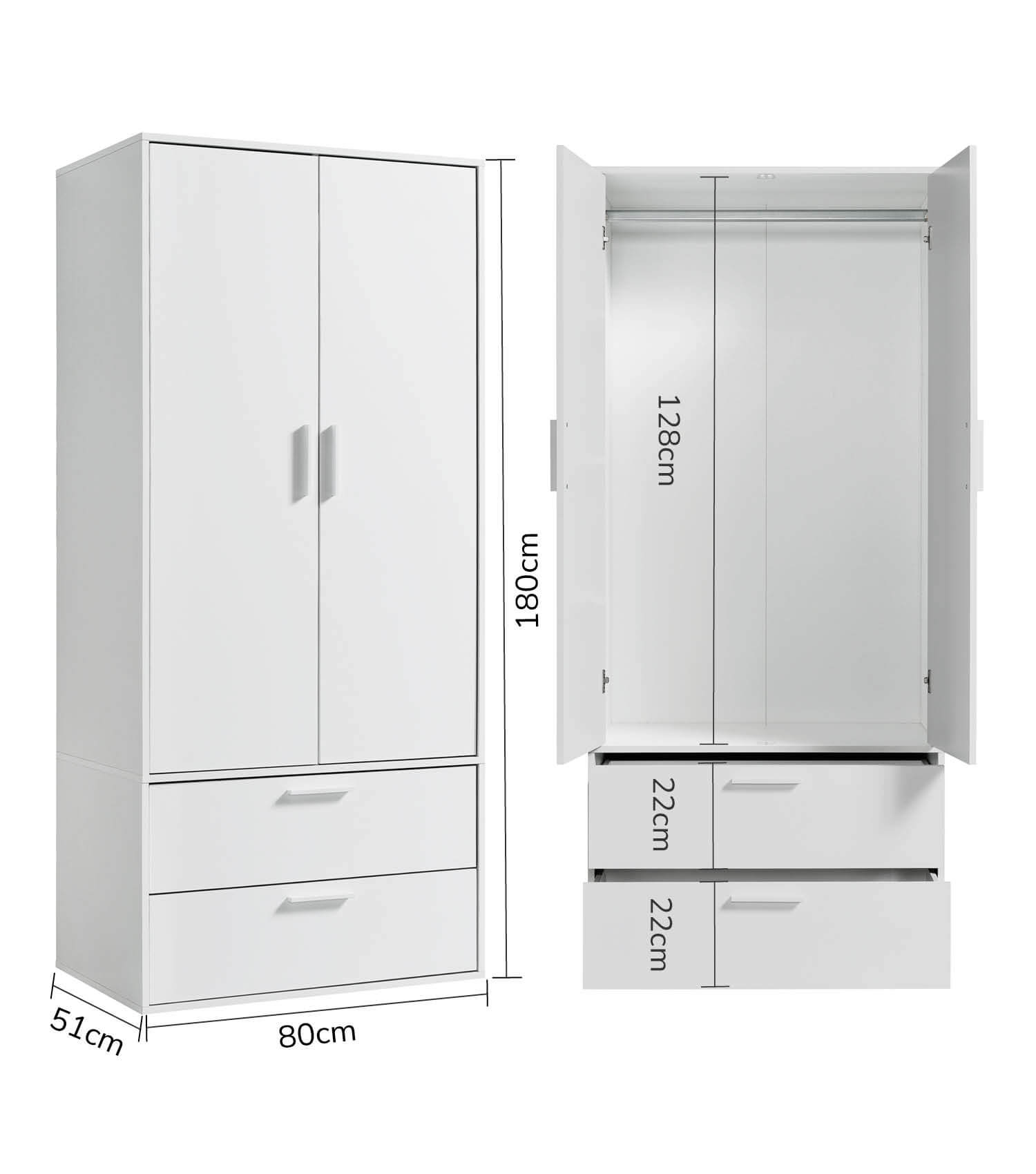 Armoire enfant pour chambre à coucher, rangement vêtements