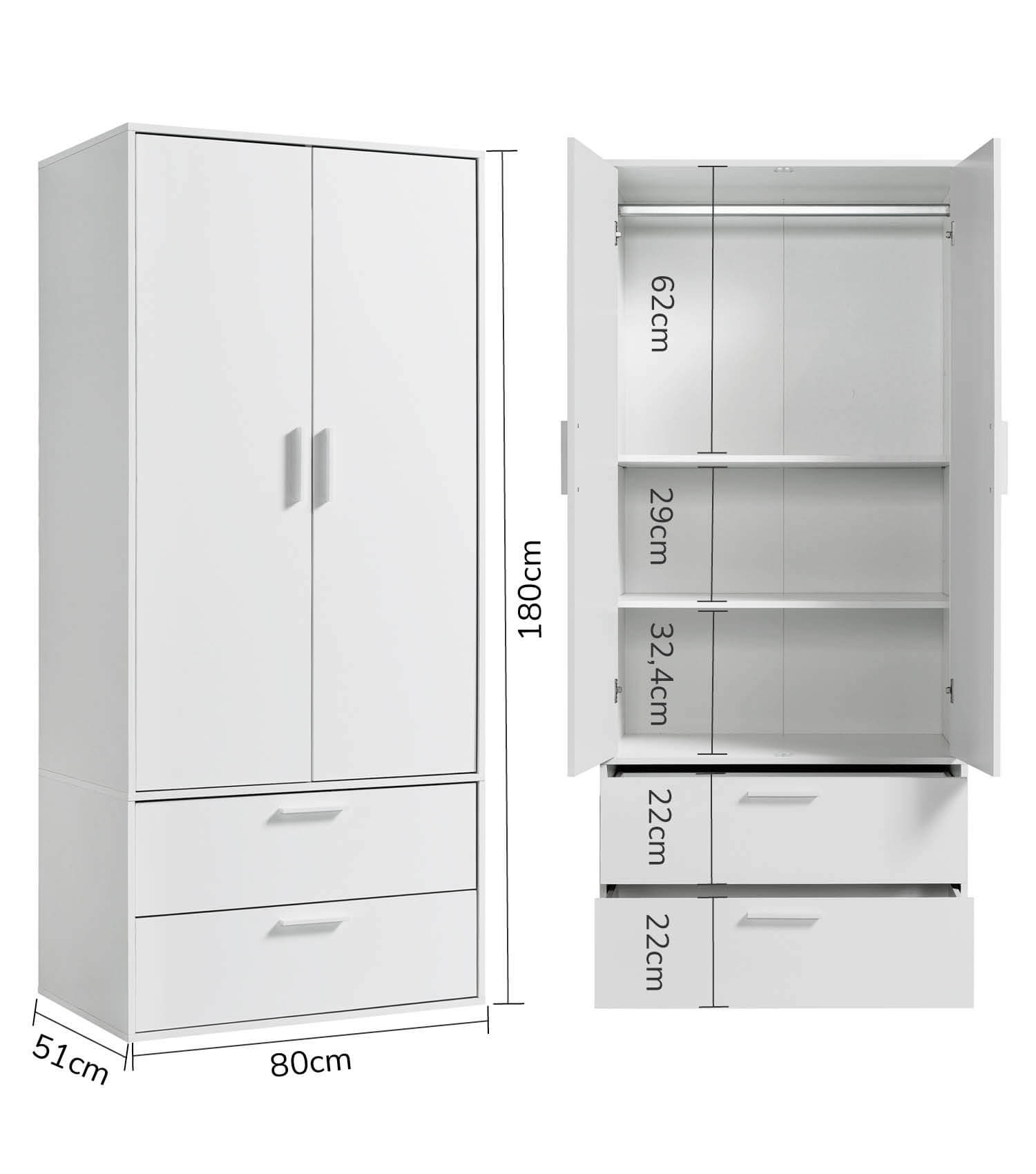 Armoire pour enfants avec portes blanches