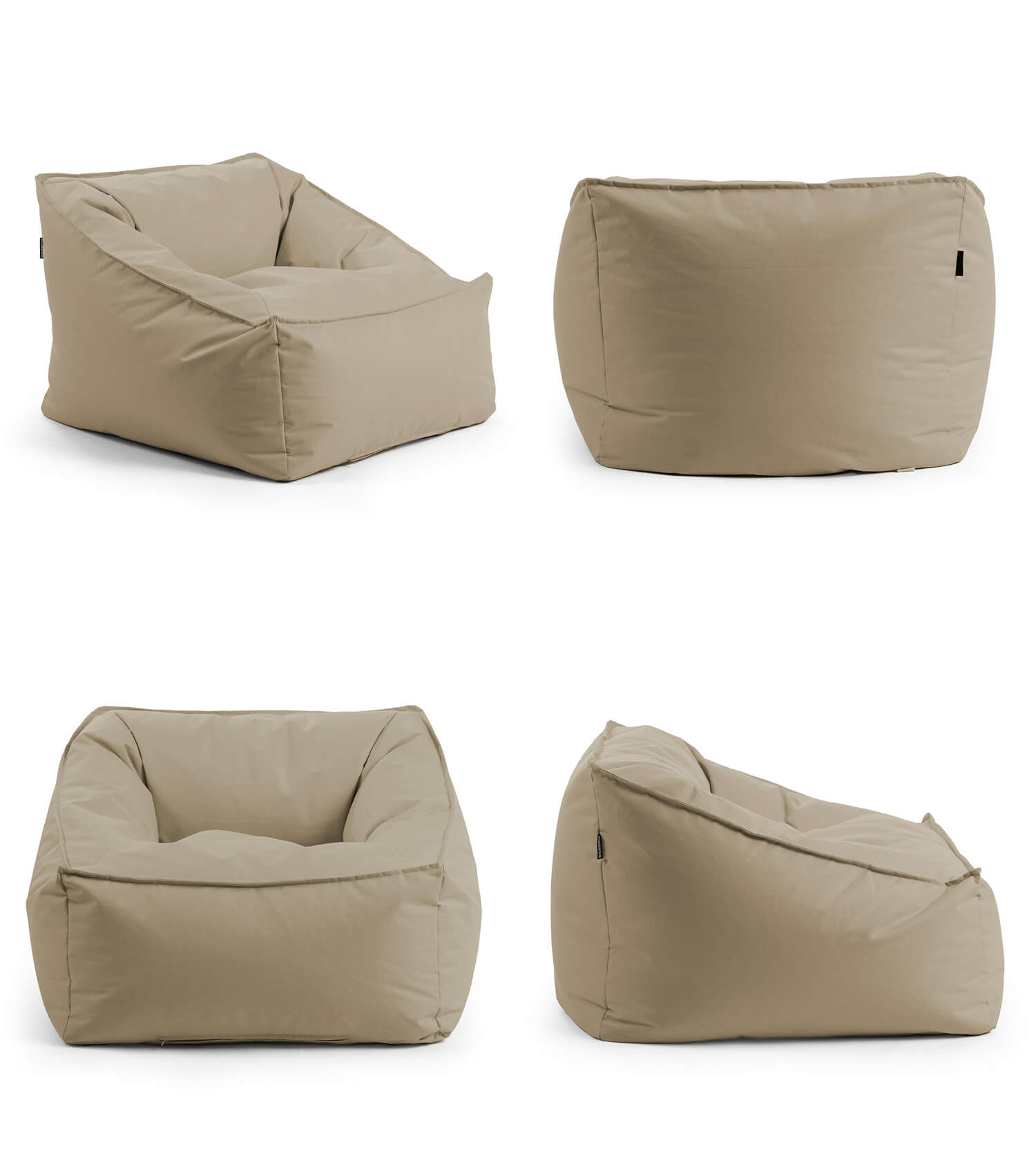 Pouf de sol marron clair, bean bag, chaise longue de relaxation