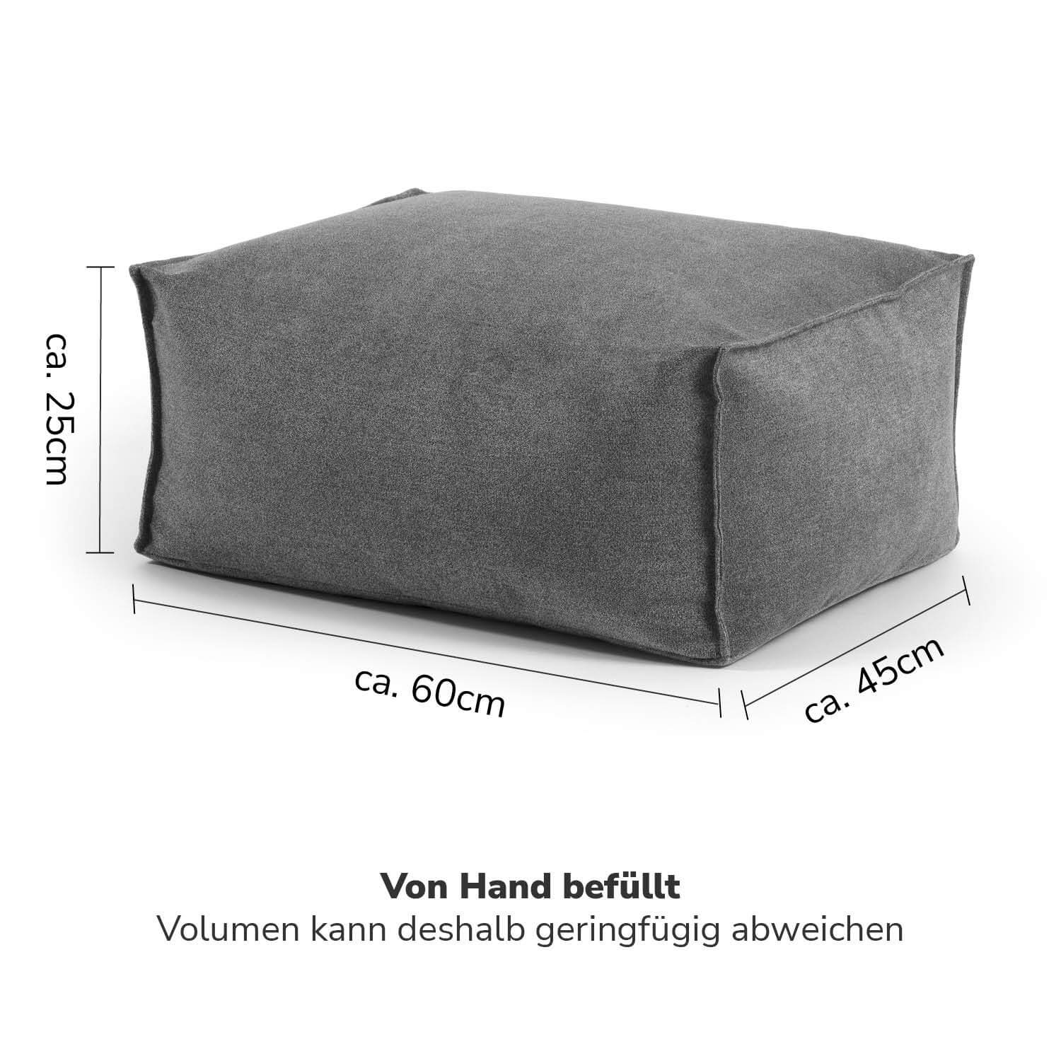 Pouf d'intérieur Tabouret Coussin de sol Coussin au sol 'Der Ruhestifter' Repose-pieds carré